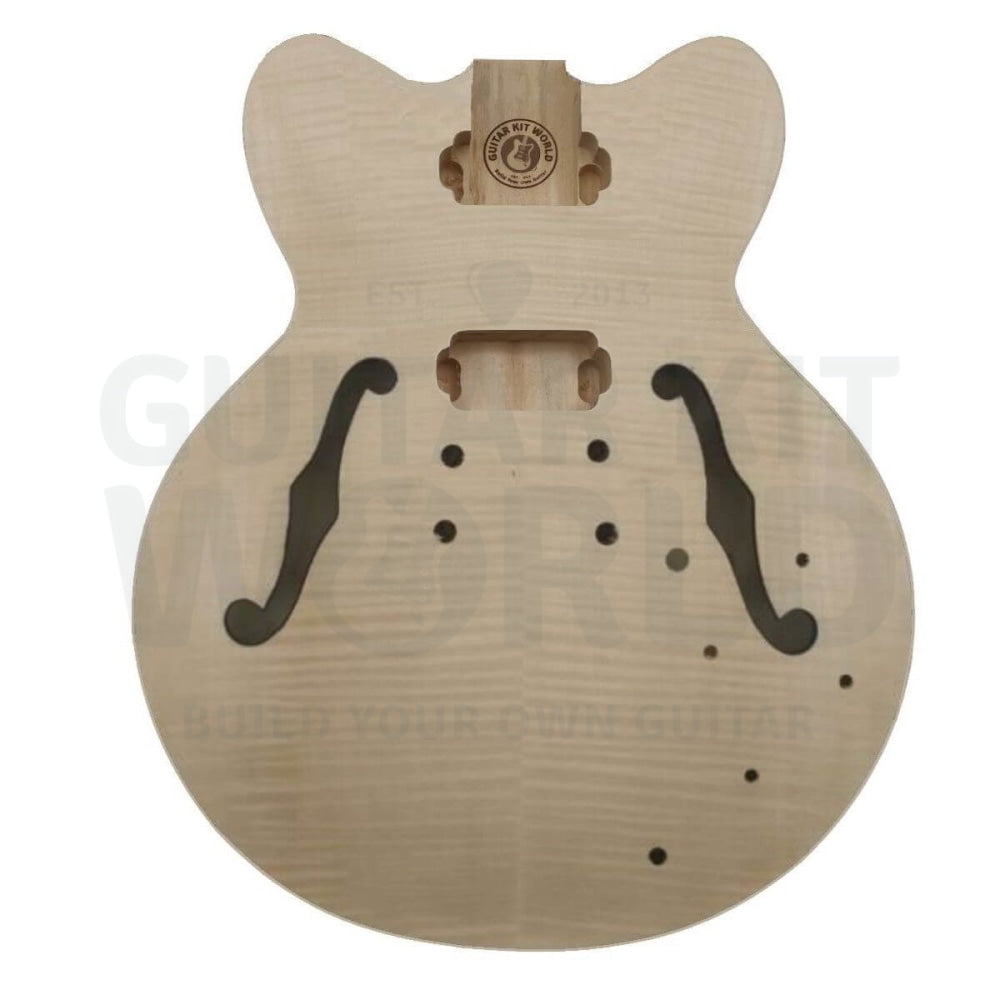 Flame Maple Semi-Hollow 335 Ebony DIY Guitar Kit | GKW — Guitar