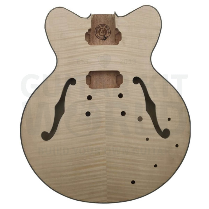 E35 Semi-Acoustic Guitar Kit with Split Parallelogram Ebony Fretboard Inlays - Guitar Kit World