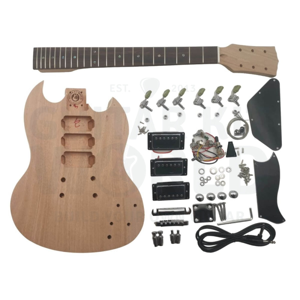 Mahogany 3-Pickup SG-Style DIY Guitar Kit | GKW — Guitar Kit World