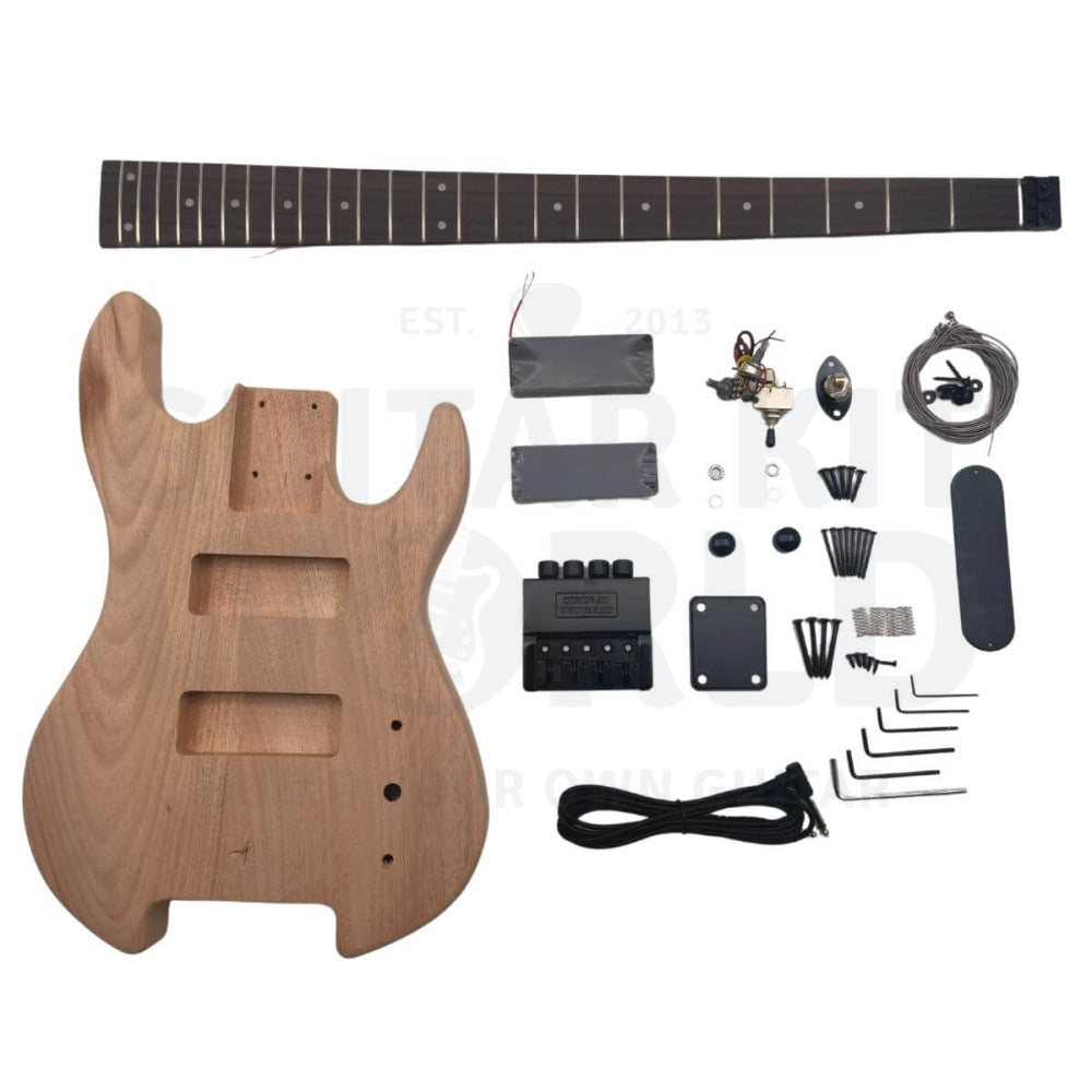 Headless Bass Guitar Kit with Mahogany body & Maple Neck Guitar Kit World