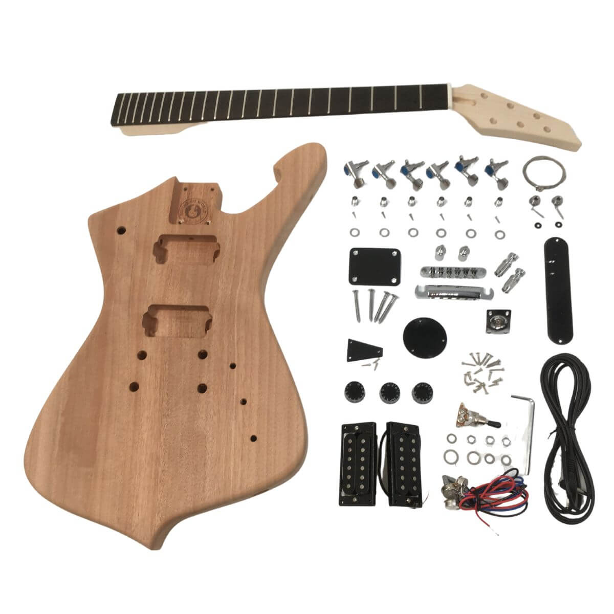 Mahogany Iceman-Style Ebony DIY Guitar Kit #2 | GKW — Guitar Kit World