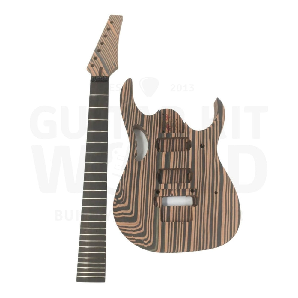 JEstyle guitar kit with 7string Engineered Zebrawood Body Guitar
