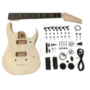 Ash body 7-string JS-style guitar kit with Flamed Maple Veneer - Guitar Kit World
