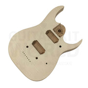Ash body 7-string JS-style guitar kit with Flamed Maple Veneer - Guitar Kit World