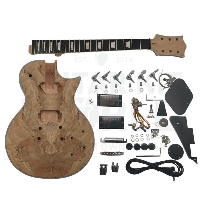 L1 Guitar Kit with Spalted Maple Veneer, Chrome Hardware - Guitar Kit World