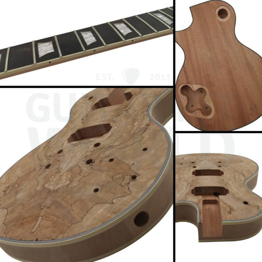 L1 Guitar Kit with Spalted Maple Veneer, Chrome Hardware - Guitar Kit World
