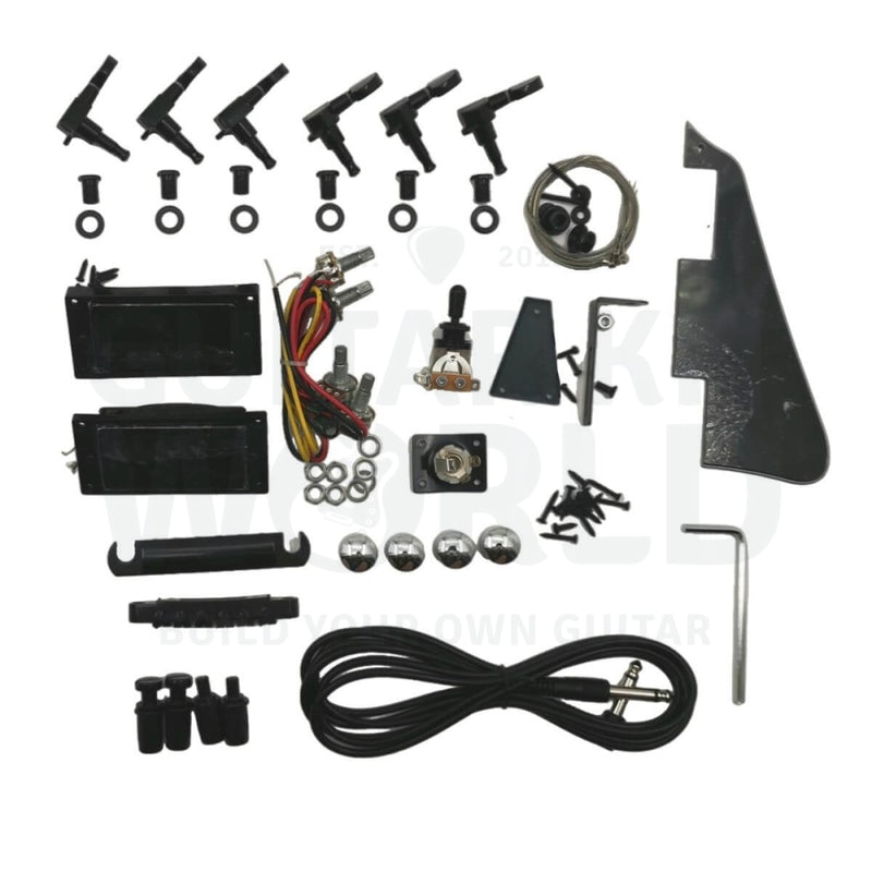 L2 Semi-Hollow Guitar Kit with Trapezoid Pearl White Inlays - Guitar Kit World