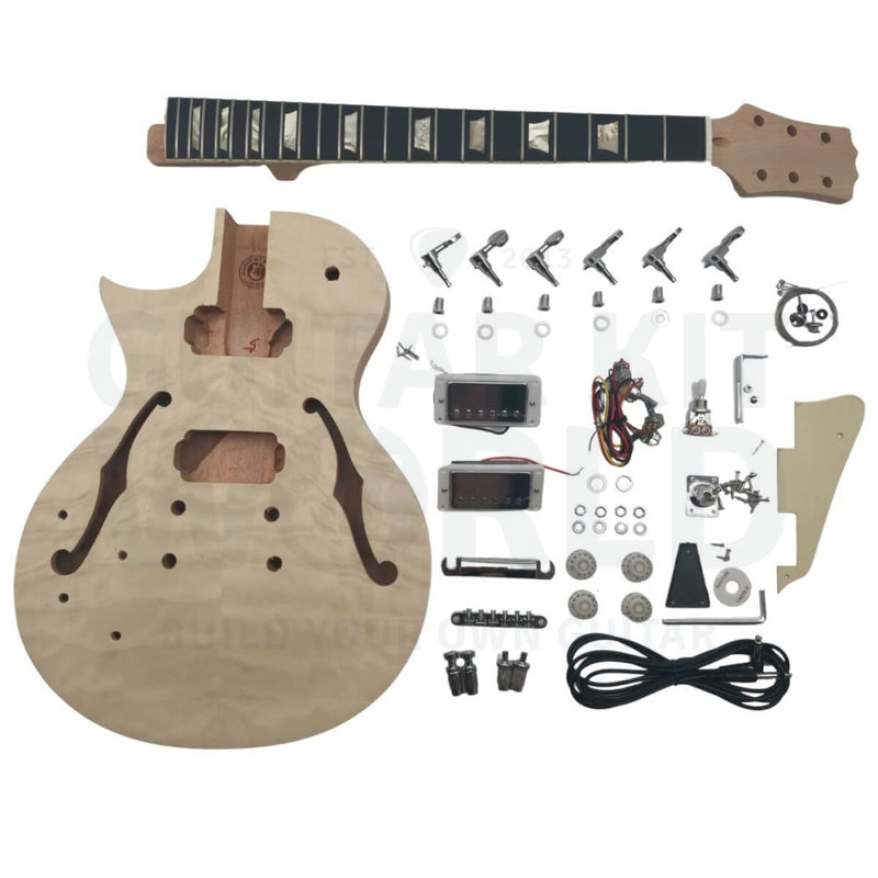 Lefty L2 Semi-Hollow Kit with Quilted Maple Veneer - Guitar Kit World