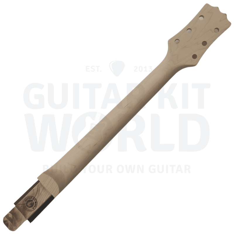 Lefty LP F-Holes Semi-Hollow Basswood Guitar Kit w/ Spalted Maple Veneer - Guitar Kit World