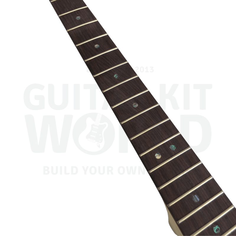 Lefty LP F-Holes Semi-Hollow Basswood Guitar Kit w/ Spalted Maple Veneer - Guitar Kit World