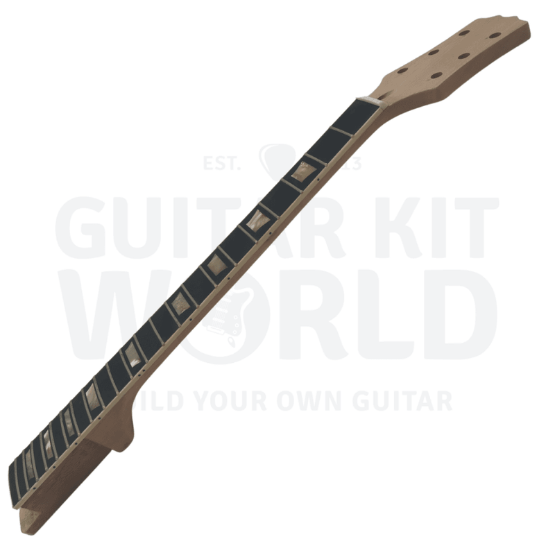 Lefty LP F-Holes Semi-Hollow Kit w/ Quilted Maple Veneer, Trapezoid White Pearl Inlays - Guitar Kit World