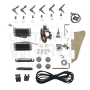 Lefty LP F-Holes Semi-Hollow Kit w/ Quilted Maple Veneer, Trapezoid White Pearl Inlays - Guitar Kit World