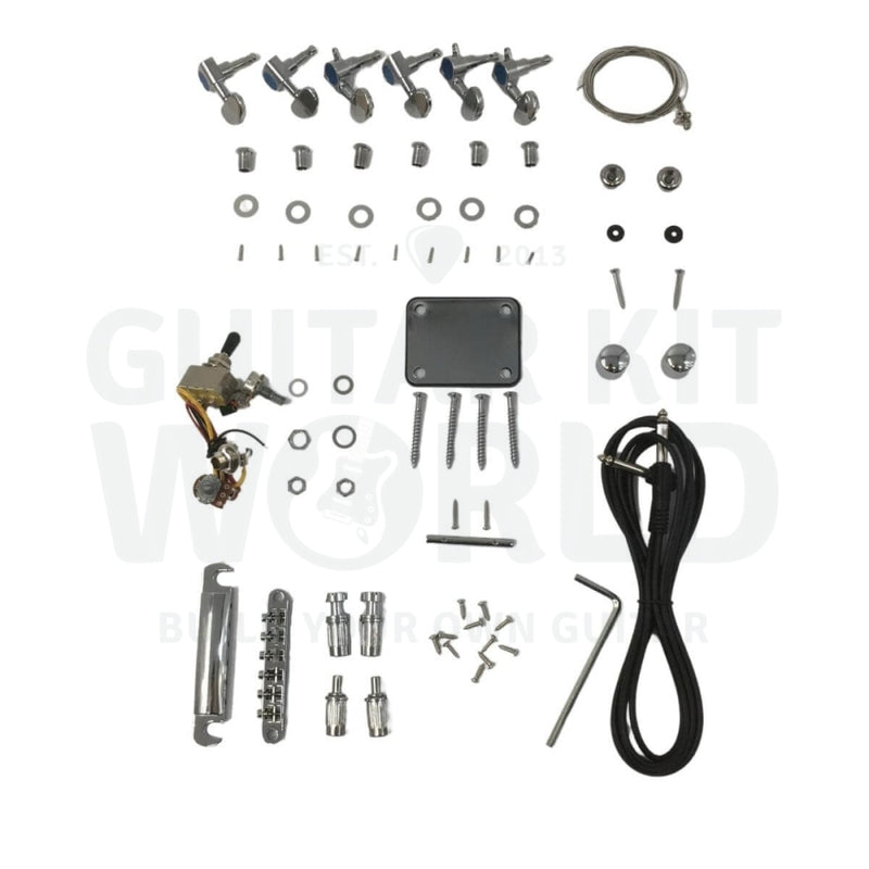 Basswood MOS-style guitar kit with Quilted Maple Body Top Veneer - Guitar Kit World