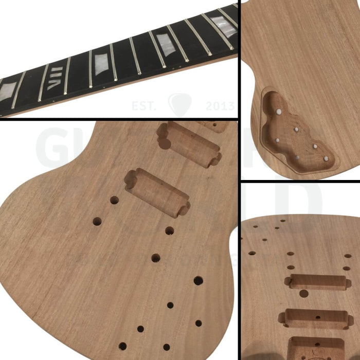 Mahogany Body G style 7-string Guitar Kit with Ebony Fretboard