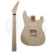 Maple Body KR2 Guitar Kit with Maple Fretboard, Quilted Maple Top Veneer - Guitar Kit World
