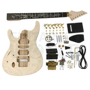Ash Body RG-style Guitar Kit with Quilted Maple Veneer and Ebony Fretboard - Guitar Kit World