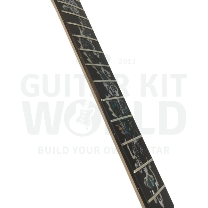 Ash Body RG-style Guitar Kit with Quilted Maple Veneer and Ebony Fretboard - Guitar Kit World