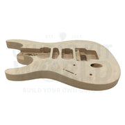 Ash Body RG-style Guitar Kit with Quilted Maple Veneer and Ebony Fretboard - Guitar Kit World