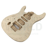 Ash Body RG-style Guitar Kit with Quilted Maple Veneer and Ebony Fretboard - Guitar Kit World