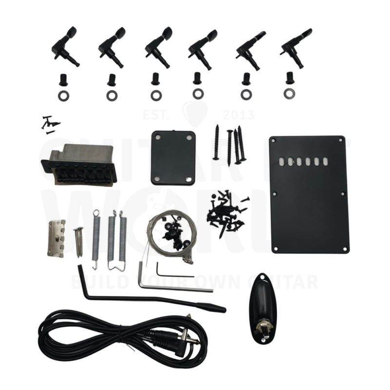 Zebrawood ST style body Guitar Kit with Ebony Fretboard - Guitar Kit World