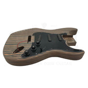 Zebrawood ST style body Guitar Kit with Ebony Fretboard - Guitar Kit World