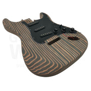 Zebrawood ST style body Guitar Kit with Ebony Fretboard - Guitar Kit World