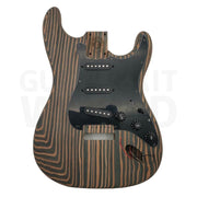 Zebrawood ST style body Guitar Kit with Ebony Fretboard - Guitar Kit World