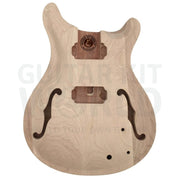 Semi-Hollow PR w/ Solid Carved Maple Cap, Mother of Pearl Inlays - Guitar Kit World