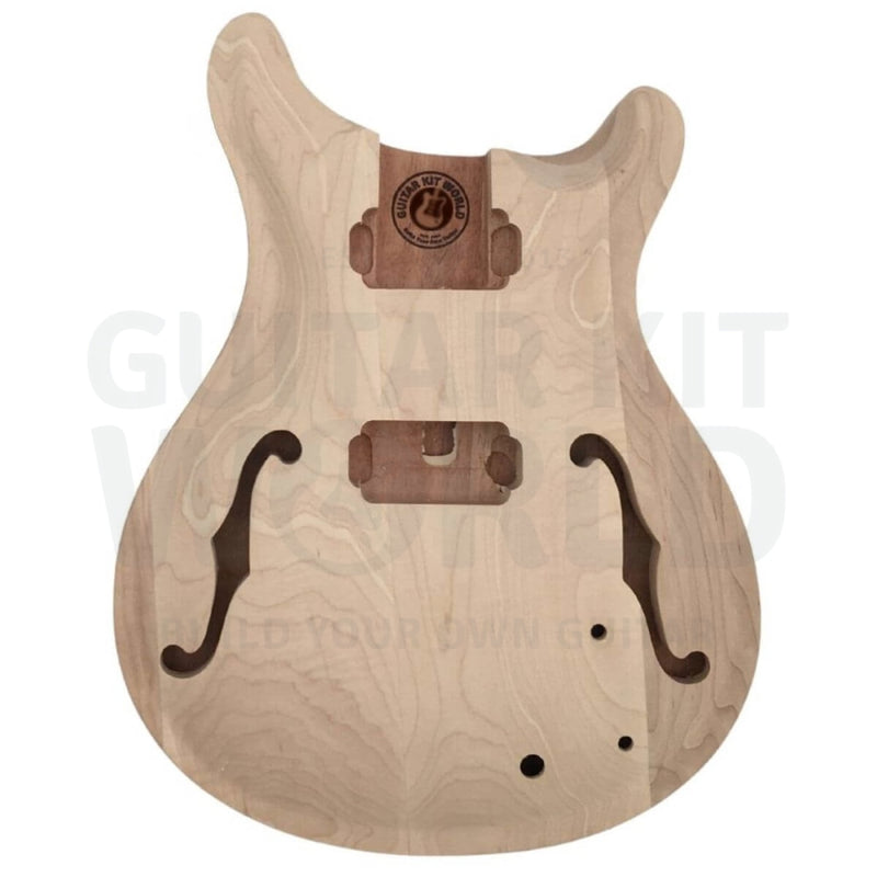 Semi-Hollow PR w/ Solid Carved Maple Cap, Mother of Pearl Inlays - Guitar Kit World