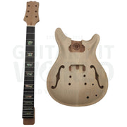 Semi-Hollow PR w/ Solid Carved Maple Cap & Trapezoid Abalone Inlays - Guitar Kit World