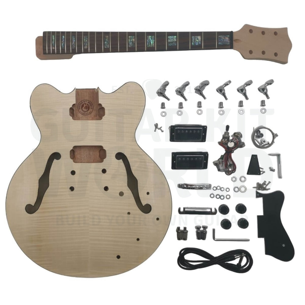 Semi-Hollow 335 Chrome DIY Guitar Kit | GKW — Guitar Kit World
