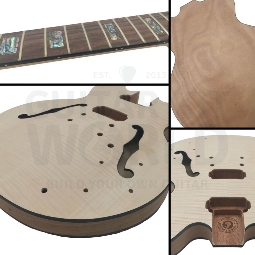 Semi-Hollow 335 Chrome DIY Guitar Kit | GKW — Guitar Kit World