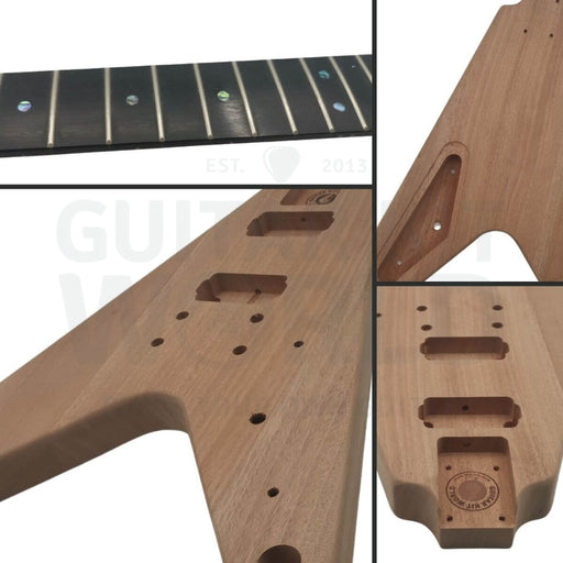 V1 Mahogany DIY Guitar Kit with Ebony Fretboard - Guitar Kit World