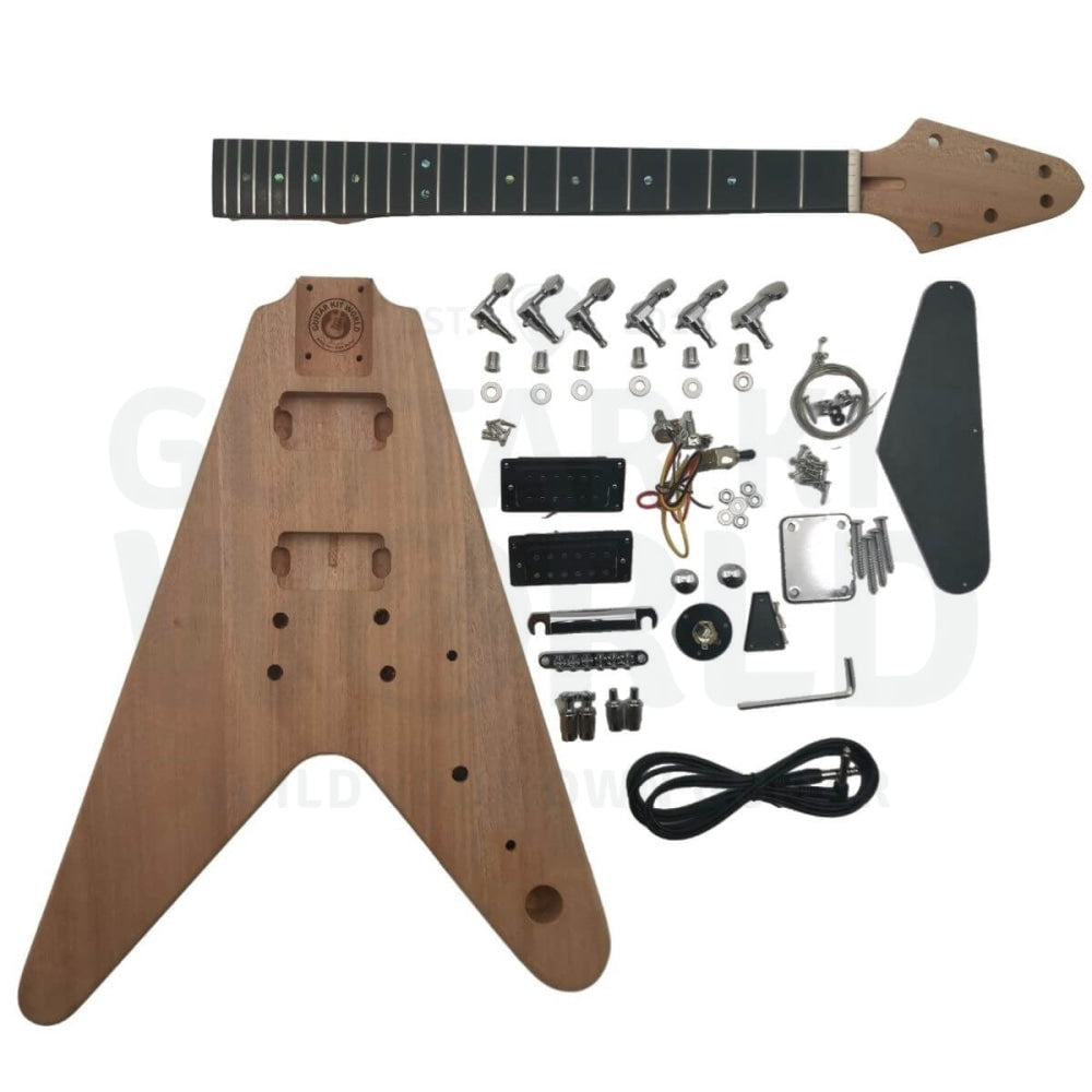 V1 Mahogany DIY Guitar Kit with Ebony Fretboard Guitar Kit World