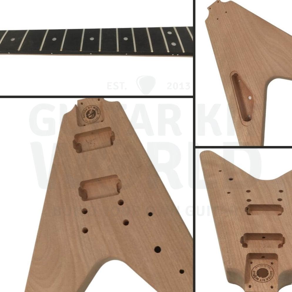 Mahogany body Vstyle Guitar Kit w/ Ebony fretboard Guitar Kit World