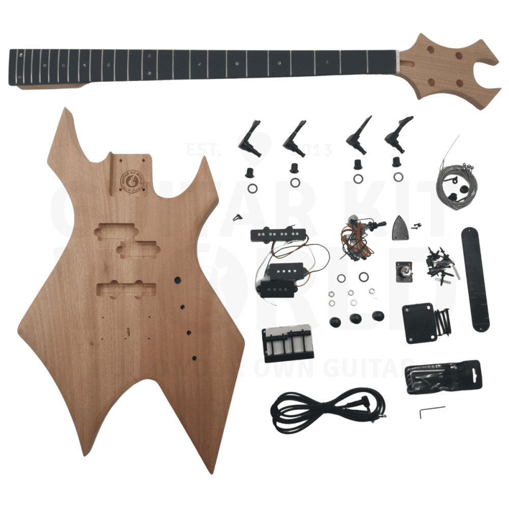 Mahogany WR-Style Ebony DIY Bass Kit | GKW — Guitar Kit World