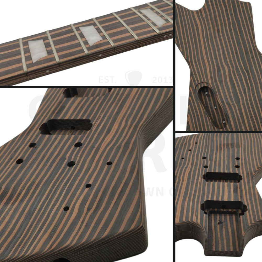 Zebrawood Angular-Style DIY Guitar Kit | GKW — Guitar Kit World