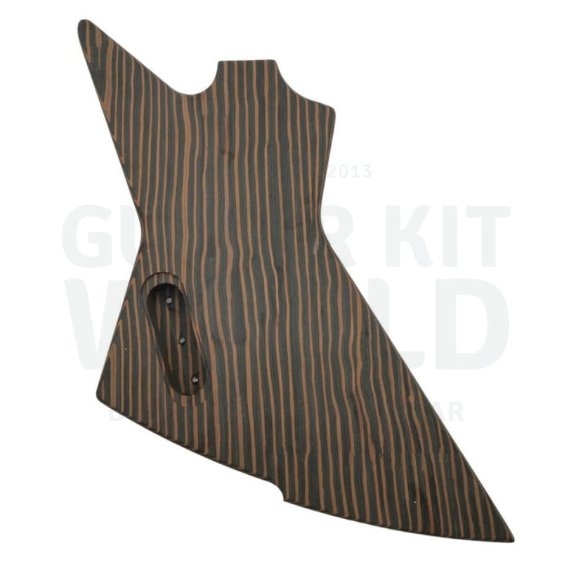 Zebrawood EXP-style Guitar Kit with Black Pickguard - Guitar Kit World