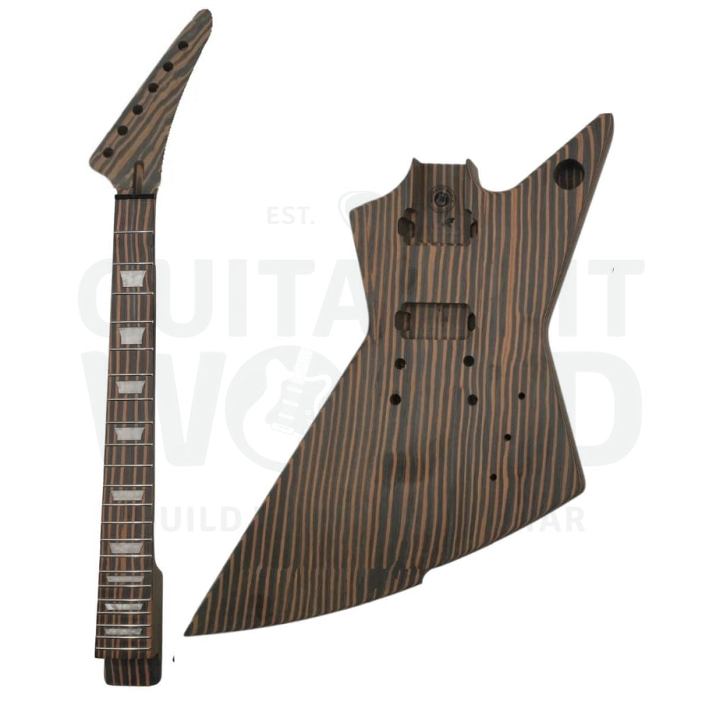 Zebrawood Angular-Style DIY Guitar Kit | GKW — Guitar Kit World