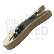 Alder ST style guitar kit with Quilted Maple Veneer, Maple Skunk Stripe Neck