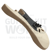 Alder ST style guitar kit with Quilted Maple Veneer, Maple Skunk Stripe Neck