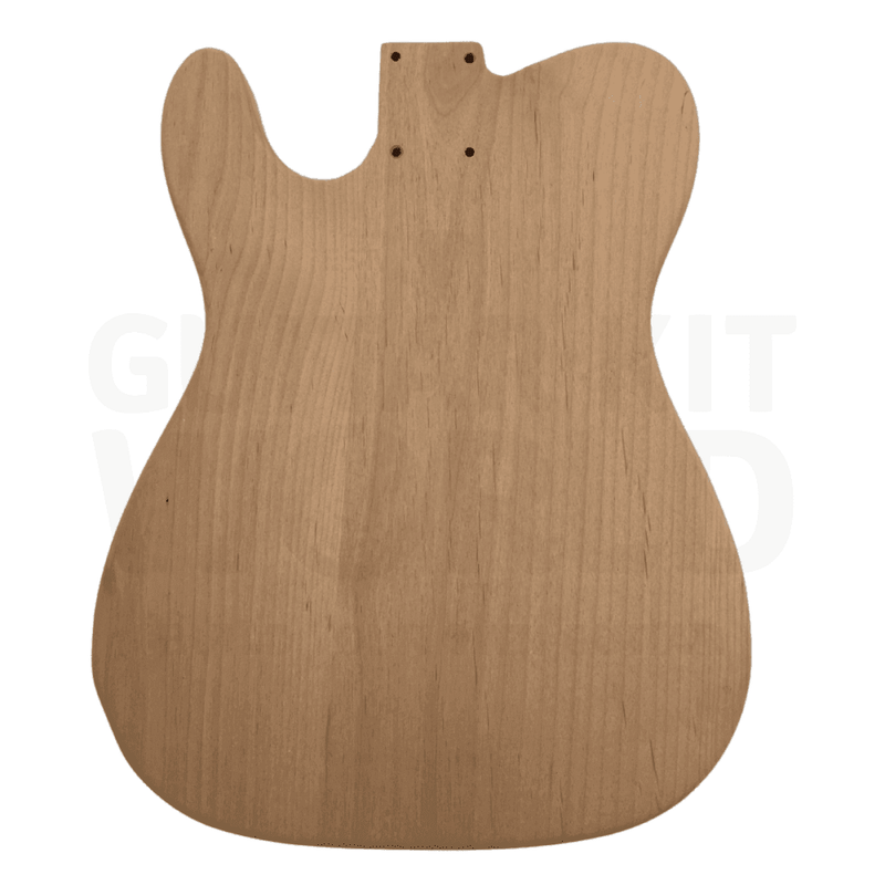 Alder TE Guitar Kit w/ Quilt Maple Veneer, Skunk Stripe Maple Neck