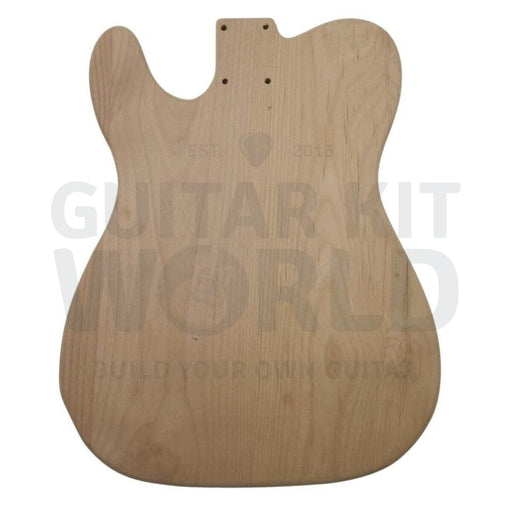 Alder TE Guitar Kit w/ Quilt Maple Veneer, Styled Headstock, Maple Neck