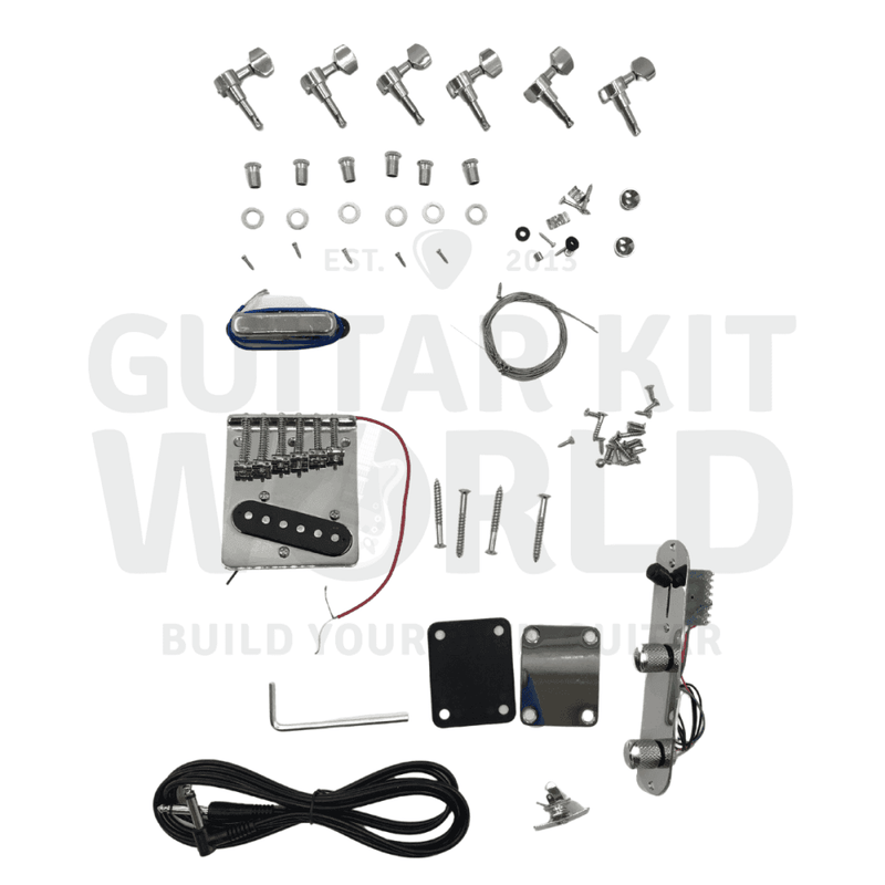Basswood TE Guitar Kit w/ Maple Neck, Chrome Hardware