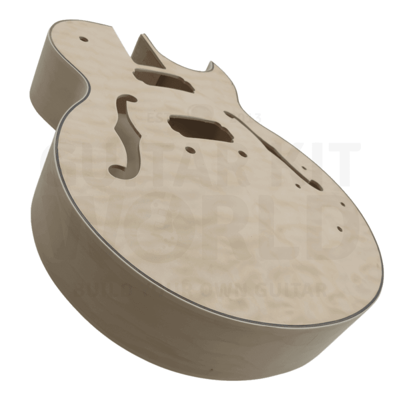 E175 Hollow Body Guitar Kit w/ Gold Hardware, Pearl White Inlays