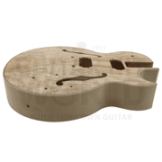 E175 Hollow Body Guitar Kit w/ Spalted Maple Veneer, Chrome Hardware
