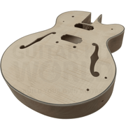 Hollow Body L5 style Guitar Kit w/ Flamed Maple Body Veneer, Rosewood Fretboard