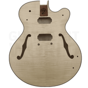 Hollow Body L5 style Guitar Kit w/ Flamed Maple Body Veneer, Rosewood Fretboard
