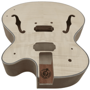 Hollow Body L5 style Guitar Kit w/ Flamed Maple Body Veneer, Rosewood Fretboard