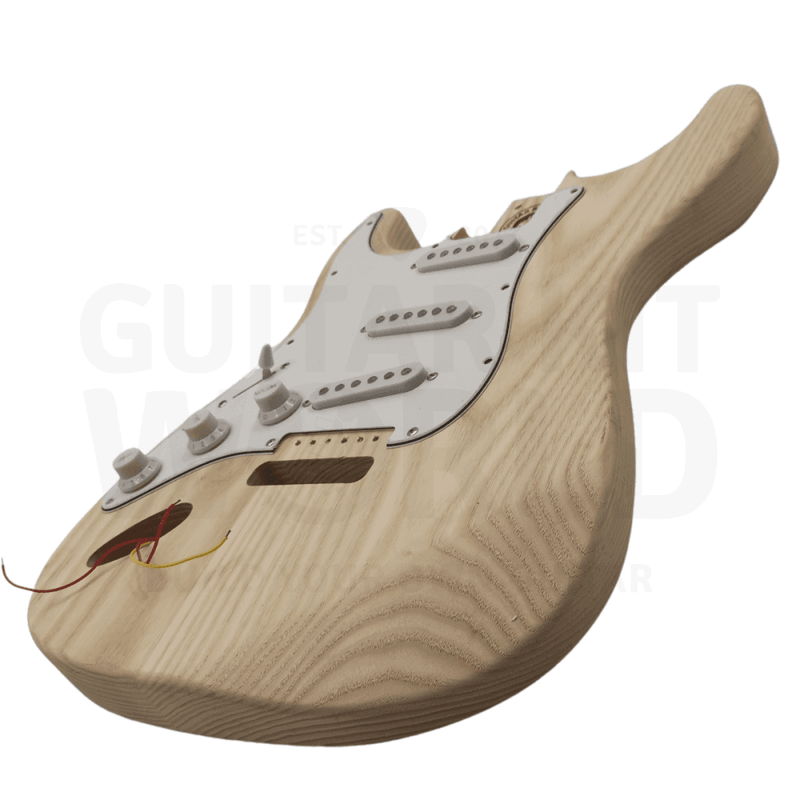 Lefty Ash body ST style guitar kit with Rosewood Fretboard